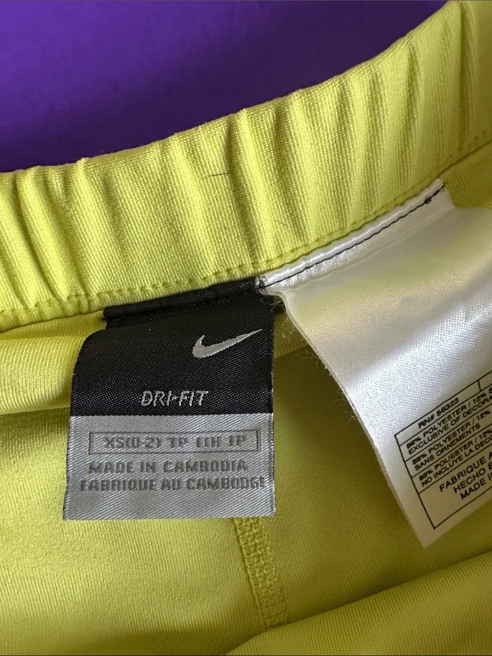Nike Dri-FIT Women’s XS Neon Yellow Tennis Golf Skort Built-In Shorts